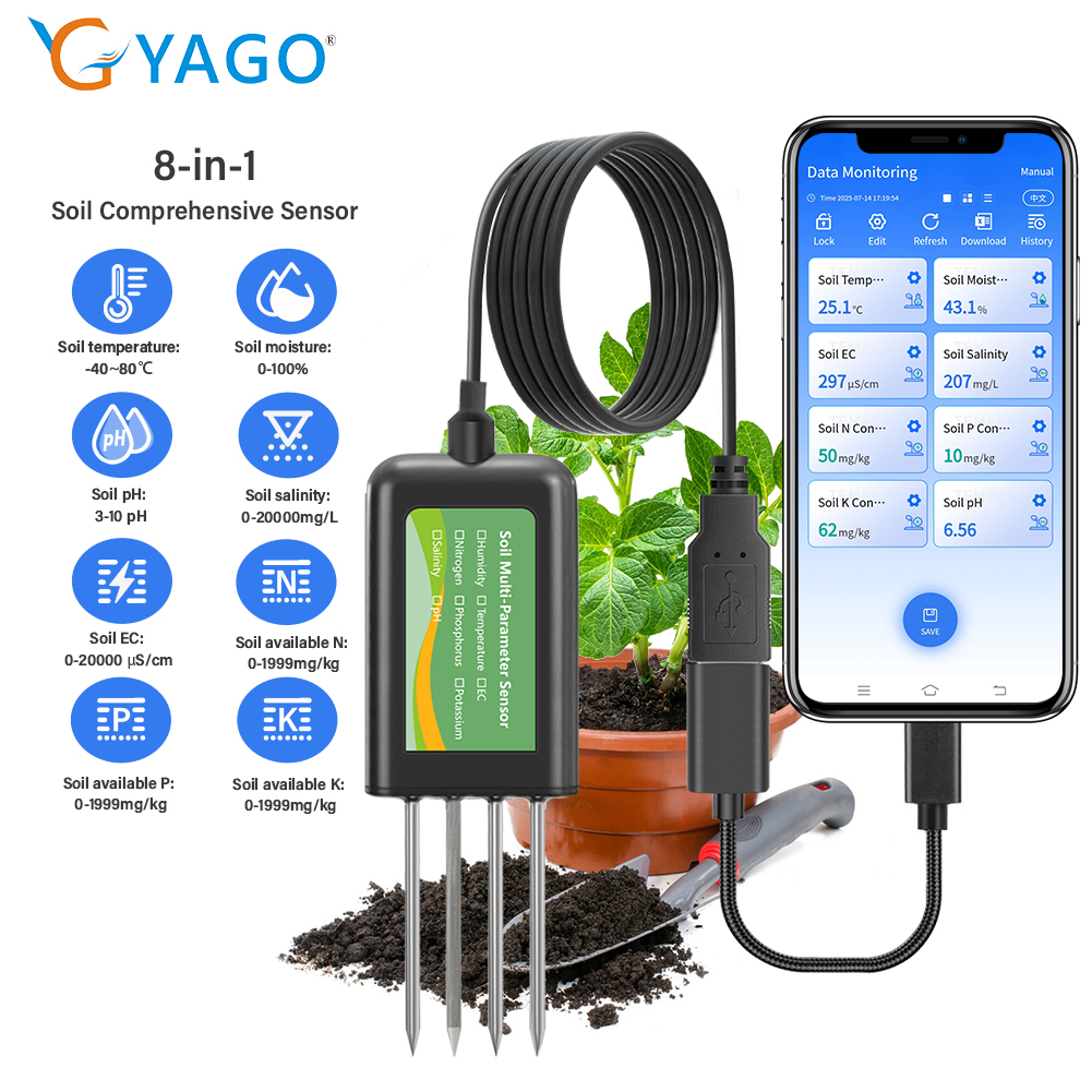 YAGO Soil Sensor 8 in 1 for Ag - Precision Farming Smart Agriculture ulasan dan harga