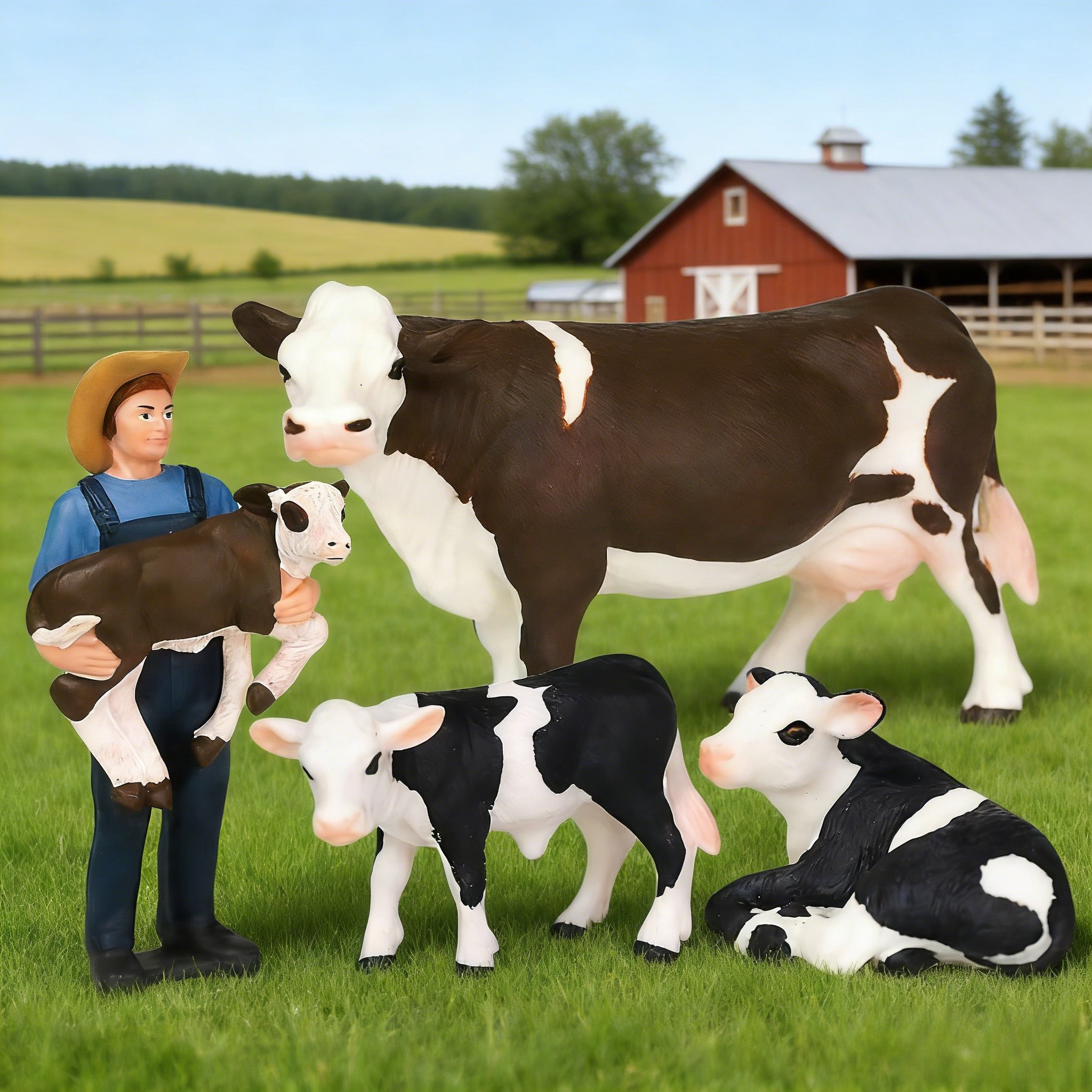 Farm Farmer And Cow Model Set  - Agriculture Farming Education ulasan dan harga
