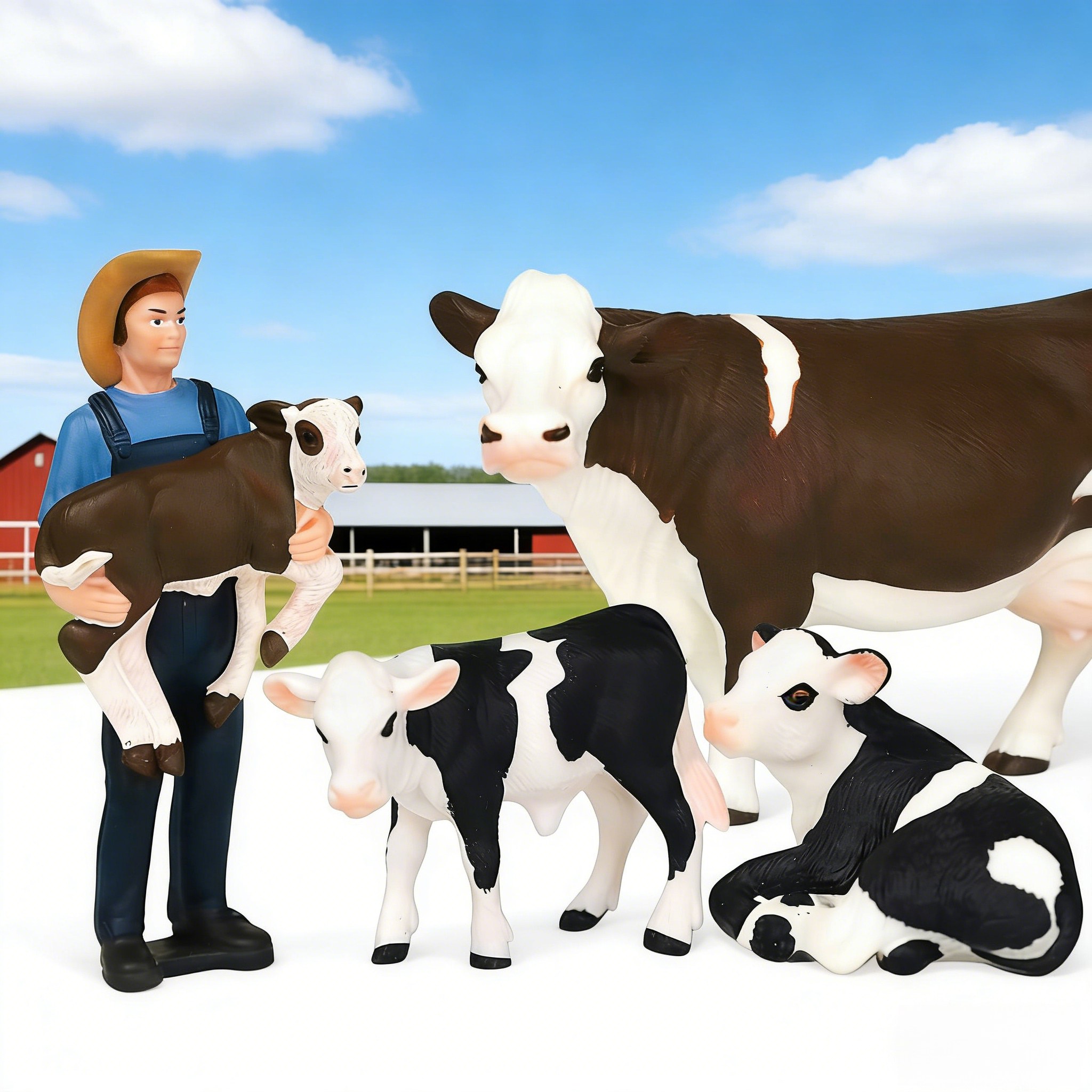 Farm Farmer And Cow Model Set  - Agriculture Farming Education ulasan dan harga