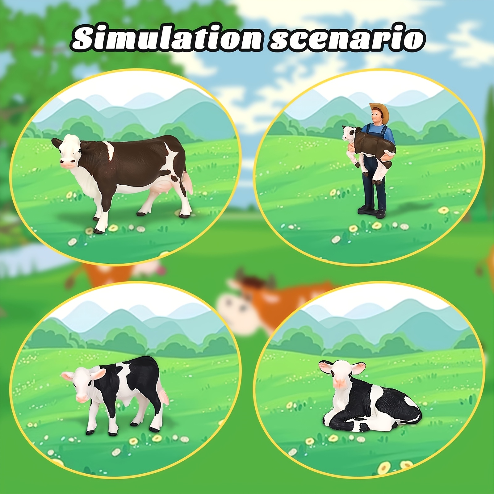 Farm Farmer And Cow Model Set  - Agriculture Farming Education ulasan dan harga
